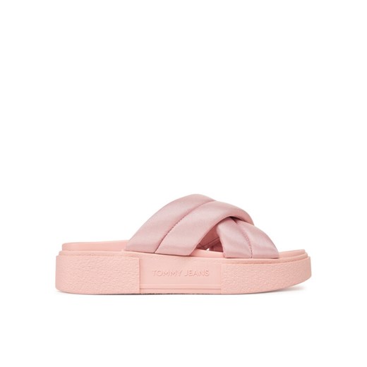 Klapki Tommy Jeans Tjw Flatform Sandal EN0EN02775 Różowy ze sklepu eobuwie.pl w kategorii Klapki damskie - zdjęcie 182050461