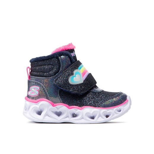 Kozaki Skechers Brilliant Rainbow 302669N/NVPK Granatowy ze sklepu eobuwie.pl w kategorii Buty zimowe dziecięce - zdjęcie 182050850