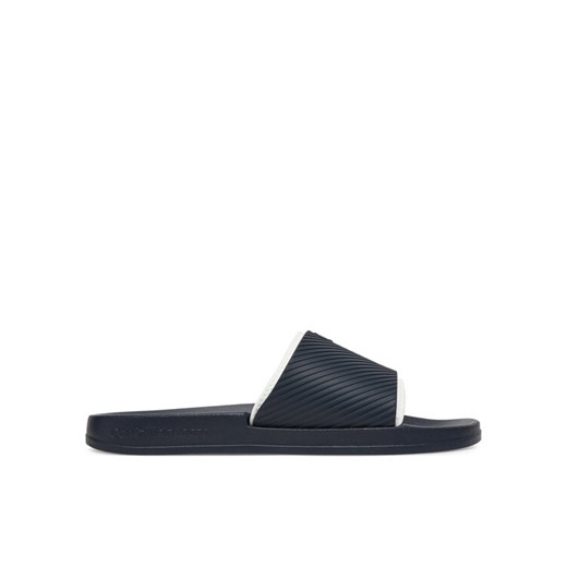 Klapki Calvin Klein Jeans Slide Rubber Neoprene Text YM0YM01234 Granatowy ze sklepu eobuwie.pl w kategorii Klapki męskie - zdjęcie 182051573