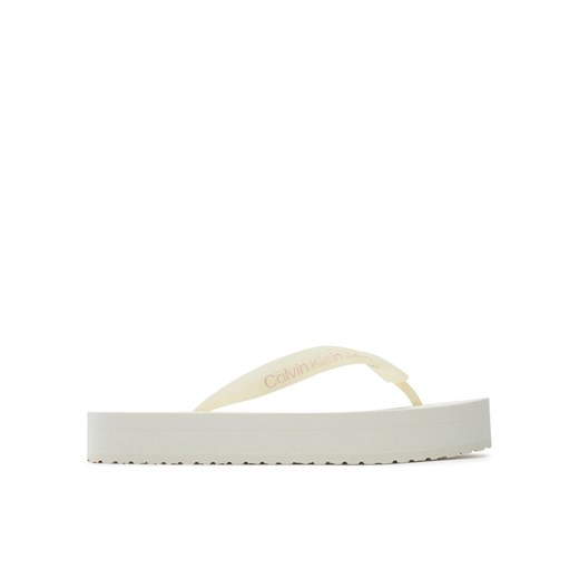 Japonki Calvin Klein Jeans Beach Sandal Flatform YW0YW01620 Écru ze sklepu eobuwie.pl w kategorii Klapki damskie - zdjęcie 182051730