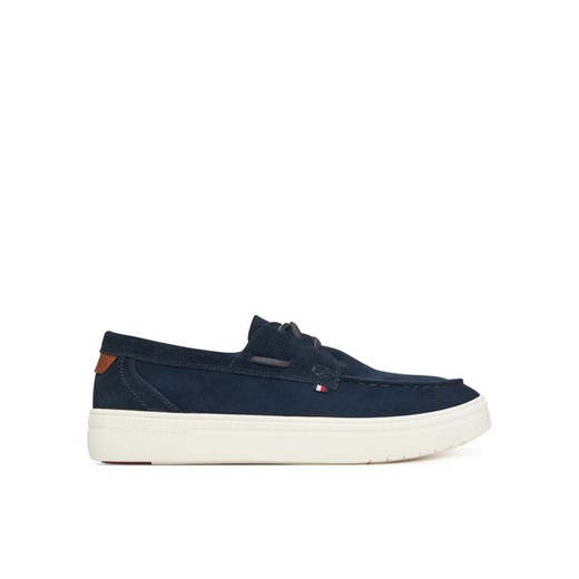 Półbuty Tommy Hilfiger Modern Light Hybrid Suede Boat S FM0FM05352 Granatowy ze sklepu eobuwie.pl w kategorii Mokasyny męskie - zdjęcie 182052963