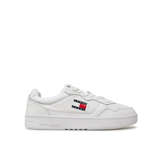 Sneakersy Tommy Jeans Tjm Cupsole Leather Ess EM0EM01443 Biały ze sklepu eobuwie.pl w kategorii Buty sportowe męskie - zdjęcie 182053041