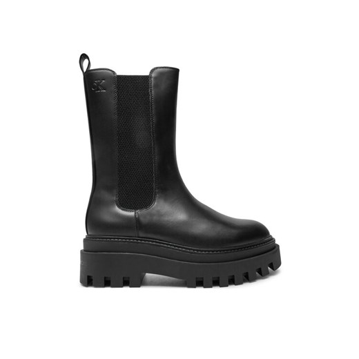 Sztyblety Calvin Klein Jeans Flatform YW0YW01542 Czarny ze sklepu eobuwie.pl w kategorii Botki - zdjęcie 182053101