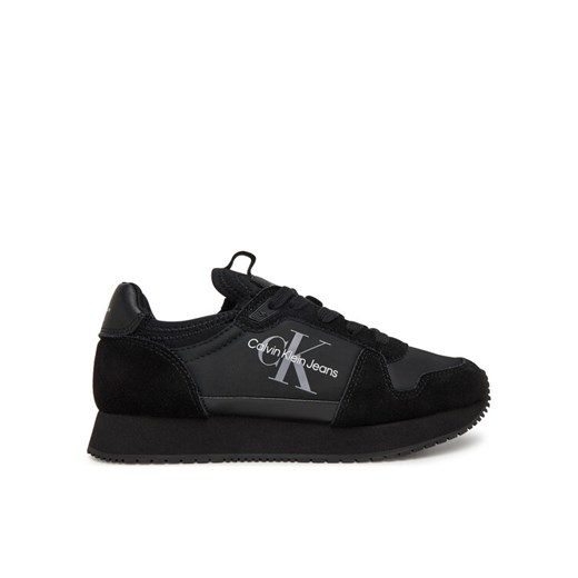 Sneakersy Calvin Klein Jeans Runner Sock Laceup Ny-Lth Wn YW0YW00840 Czarny ze sklepu eobuwie.pl w kategorii Buty sportowe damskie - zdjęcie 182053281