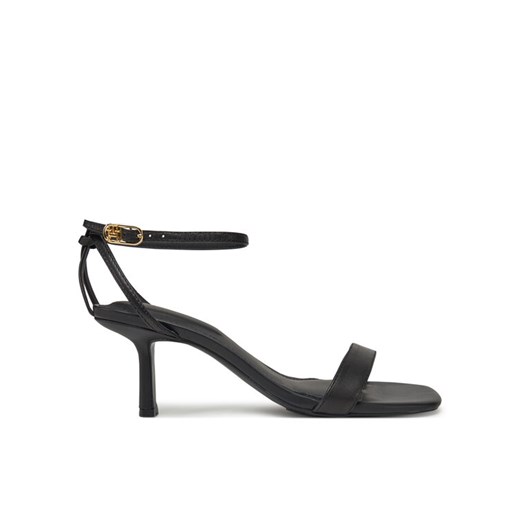 Sandały Tommy Hilfiger Leather Knots Kitten Sandal FW0FW08424 Czarny ze sklepu eobuwie.pl w kategorii Sandały damskie - zdjęcie 182054364