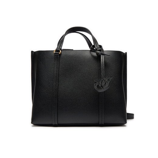 Torebka Pinko Carrie Shopper Classic PE 24 PLTT 102833 A1LF Czarny ze sklepu eobuwie.pl w kategorii Kuferki - zdjęcie 182054463