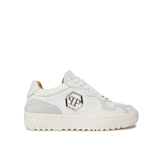 Sneakersy PHILIPP PLEIN Mix Leather Lo Top Sneakers SADS USC0545 PLE010N 01 Biały ze sklepu eobuwie.pl w kategorii Buty sportowe damskie - zdjęcie 182054604