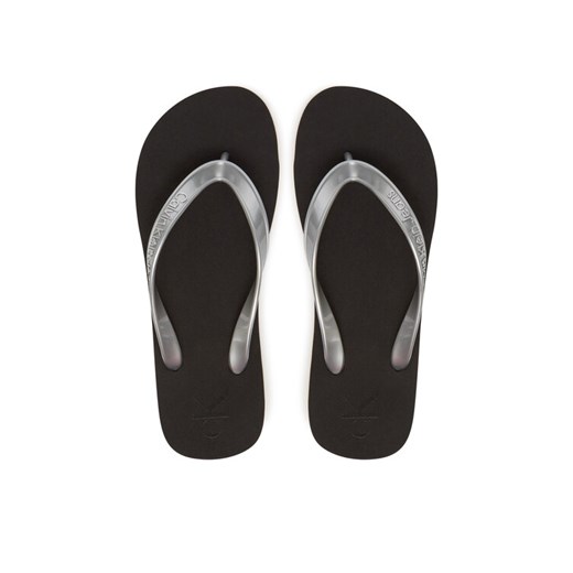Japonki Calvin Klein Jeans Beach Sandal Monologo Tpu YW0YW01719 Srebrny ze sklepu eobuwie.pl w kategorii Klapki damskie - zdjęcie 182055750