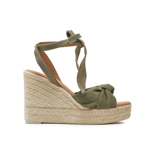 Espadryle Manebi Hamptons Wedge Espadrilles With Knot W 0.1 WS Zielony ze sklepu eobuwie.pl w kategorii Espadryle damskie - zdjęcie 182056641