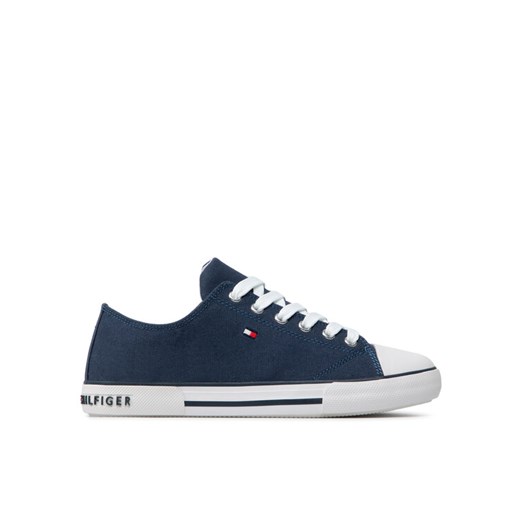 Trampki Tommy Hilfiger Low Cut Lace-Up Sneaker T3X4-32207-0890 S Granatowy ze sklepu eobuwie.pl w kategorii Trampki dziecięce - zdjęcie 182057480