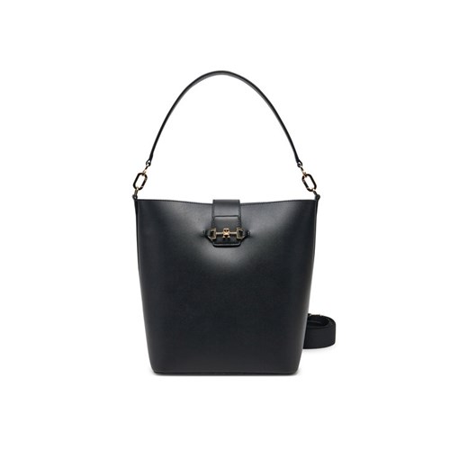 Torebka Tommy Hilfiger Heritage Leather Bucket AW0AW17396 Czarny ze sklepu eobuwie.pl w kategorii Torebki damskie - zdjęcie 182057910