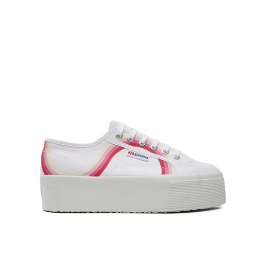 Tenisówki Superga Round Stripes 2790 S4128TW Biały ze sklepu eobuwie.pl w kategorii Trampki damskie - zdjęcie 182058002