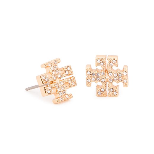 Kolczyki Tory Burch Crystal Logo Stud Earring 53423 Złoty ze sklepu eobuwie.pl w kategorii Kolczyki - zdjęcie 182059232