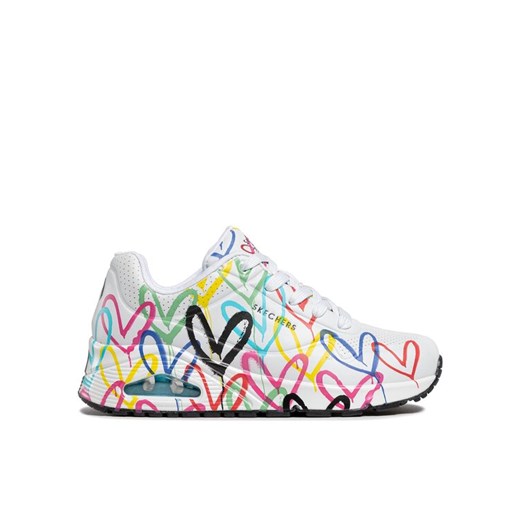 Sneakersy Skechers Uno Spread The Love 55507/WMLT Biały ze sklepu eobuwie.pl w kategorii Buty sportowe damskie - zdjęcie 182059281