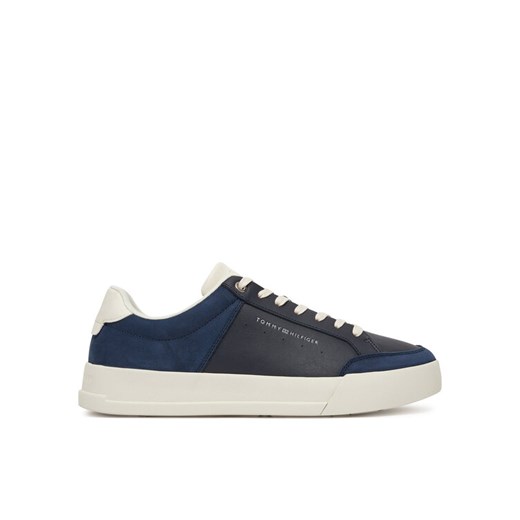 Sneakersy Tommy Hilfiger Court Mix Lnubuck FM0FM05410 Granatowy ze sklepu eobuwie.pl w kategorii Buty sportowe męskie - zdjęcie 182059331