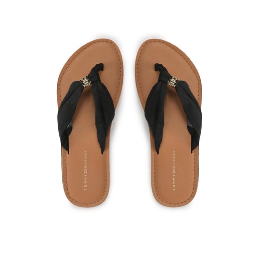 Japonki Tommy Hilfiger Th Elevated Beach Sandal FW0FW06985 Czarny ze sklepu eobuwie.pl w kategorii Klapki damskie - zdjęcie 182059582