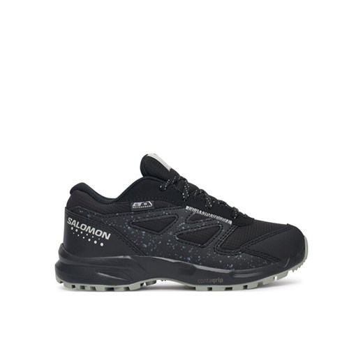 Trekkingi Salomon Outway Climasalomon™ Waterproof L47734100 Czarny ze sklepu eobuwie.pl w kategorii Buty trekkingowe dziecięce - zdjęcie 182059924