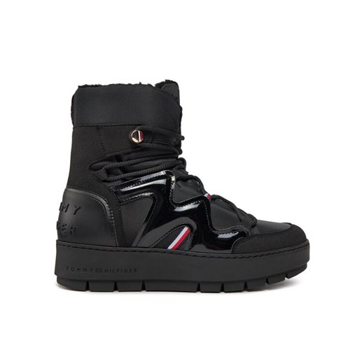 Śniegowce Tommy Hilfiger Patent Snowboot FW0FW07852 Czarny ze sklepu eobuwie.pl w kategorii Śniegowce damskie - zdjęcie 182061681