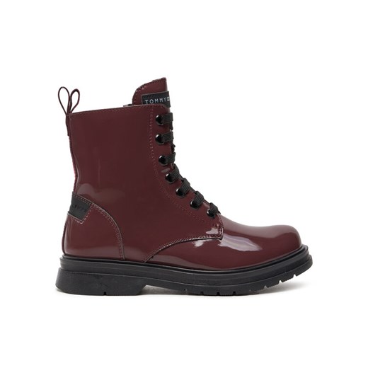 Botki Tommy Hilfiger T4A5-33588-0775 M Bordowy ze sklepu eobuwie.pl w kategorii Buty zimowe dziecięce - zdjęcie 182062000