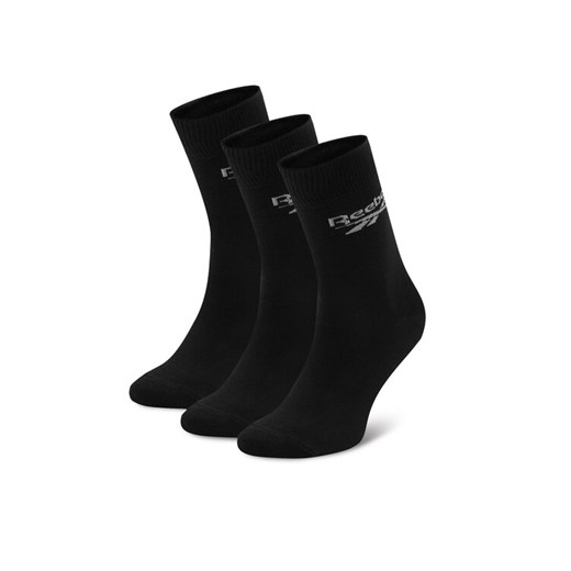 Zestaw 3 par wysokich skarpet unisex Reebok R0367-SS24 (3-pack) Czarny ze sklepu eobuwie.pl w kategorii Skarpetki męskie - zdjęcie 182062752