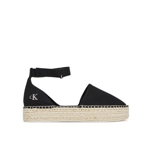Espadryle Calvin Klein Jeans Flatform Espadrille Sling Mg YW0YW01735 Czarny ze sklepu eobuwie.pl w kategorii Espadryle damskie - zdjęcie 182062861