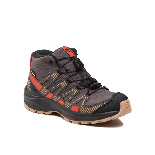 Trekkingi Salomon Xa Pro V8 Mid Cswp J 417285 09 W0 Szary ze sklepu eobuwie.pl w kategorii Buty trekkingowe dziecięce - zdjęcie 182063203