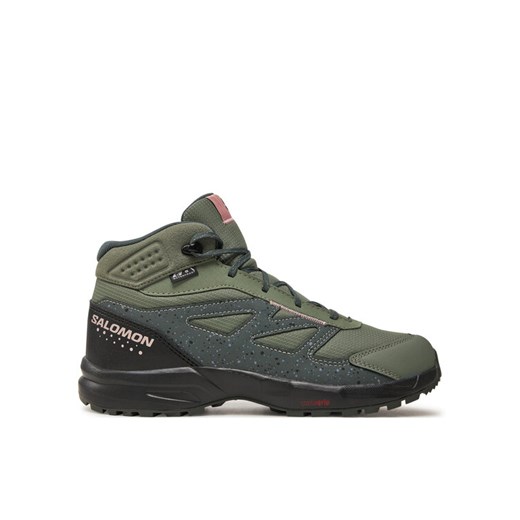 Trekkingi Salomon Outway Mid Climasalomon™ Waterproof L47561700 Zielony ze sklepu eobuwie.pl w kategorii Buty trekkingowe dziecięce - zdjęcie 182063253