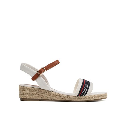 Espadryle Tommy Hilfiger Rope Wedge T3A7-32777-0048X100 S Biały ze sklepu eobuwie.pl w kategorii Sandały dziecięce - zdjęcie 182063924