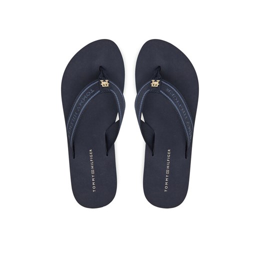 Japonki Tommy Hilfiger Hilfiger Webbing Beach Sandal FW0FW08515 Granatowy ze sklepu eobuwie.pl w kategorii Klapki damskie - zdjęcie 182064242