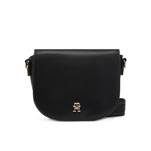 Torebka Tommy Hilfiger Th Logotape Saddle Bag AW0AW17184 Czarny ze sklepu eobuwie.pl w kategorii Listonoszki - zdjęcie 182064382