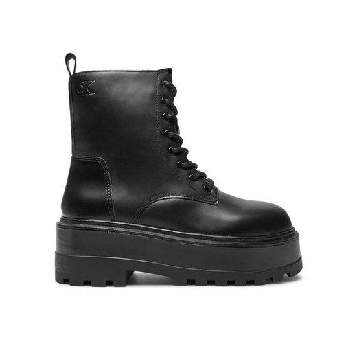 Trapery Calvin Klein Jeans Flatform YW0YW01535 Czarny ze sklepu eobuwie.pl w kategorii Botki - zdjęcie 182064942