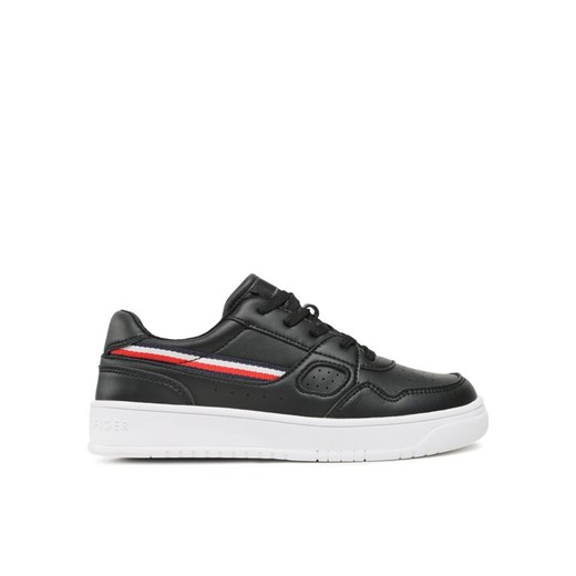 Sneakersy Tommy Hilfiger Stripes Low Cut Lace-Up Sneaker T3X9-32848-1355 S Czarny ze sklepu eobuwie.pl w kategorii Buty sportowe dziecięce - zdjęcie 182065150