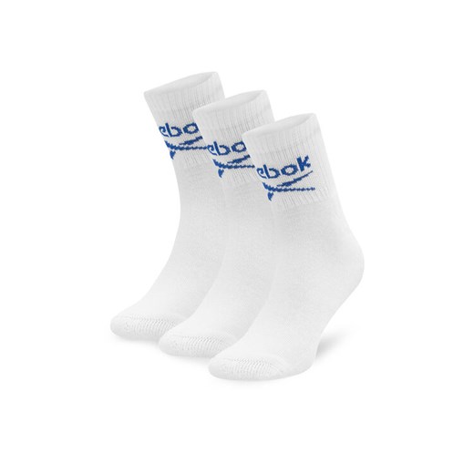 Zestaw 3 par wysokich skarpet unisex Reebok R0255-SS24 (3-pack) Biały ze sklepu eobuwie.pl w kategorii Skarpetki męskie - zdjęcie 182065222