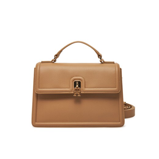 Torebka Tommy Hilfiger Th Eternity Mini Satchel AW0AW17176 Beżowy ze sklepu eobuwie.pl w kategorii Listonoszki - zdjęcie 182065363