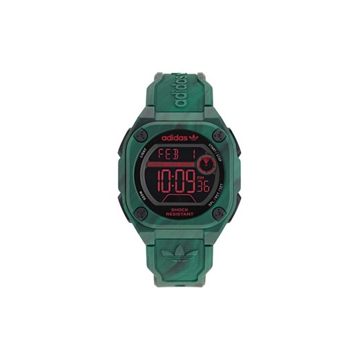 Zegarek adidas Originals City Tech Two GRFX AOST23573 Zielony ze sklepu eobuwie.pl w kategorii Zegarki - zdjęcie 182065384