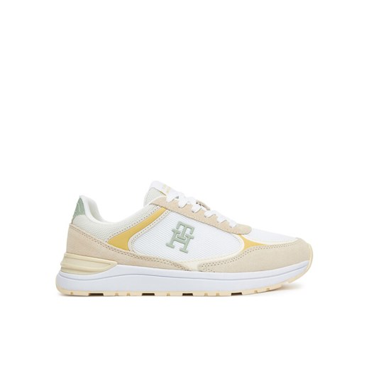 Sneakersy Tommy Hilfiger Casual Fashion Runner Mix FW0FW08324 Beżowy ze sklepu eobuwie.pl w kategorii Buty sportowe damskie - zdjęcie 182066361