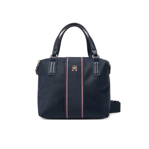 Torebka Tommy Hilfiger Poppy Small Tote Corp AW0AW17204 Granatowy - id: 8720638744825 - marki Tommy Hilfiger - 182066522 Torebka Tommy Hilfiger Poppy Small Tote Corp AW0AW17204 Granatowy ze sklepu eobuwie.pl w kategorii Torebki damskie - zdjęcie 182066522