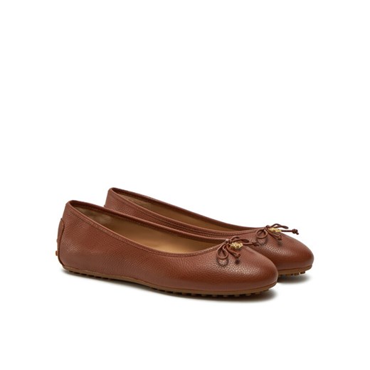 Baleriny Lauren Ralph Lauren 802942766002 Brązowy ze sklepu eobuwie.pl w kategorii Balerinki - zdjęcie 182067510