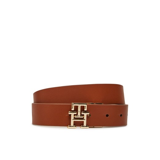 Pasek Damski Tommy Hilfiger Th Logo Rev 3.0 AW0AW17247 Brązowy ze sklepu eobuwie.pl w kategorii Paski damskie - zdjęcie 182067564