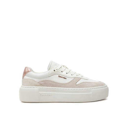 Sneakersy Calvin Klein Ff Cupsole Lace Up W/Ml Mix M HW0HW02125 Biały ze sklepu eobuwie.pl w kategorii Buty sportowe damskie - zdjęcie 182067744