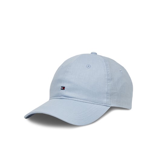 Czapka z daszkiem Tommy Hilfiger Essential Flag Linen Cap AW0AW17130 Błękitny ze sklepu eobuwie.pl w kategorii Czapki z daszkiem damskie - zdjęcie 182067873
