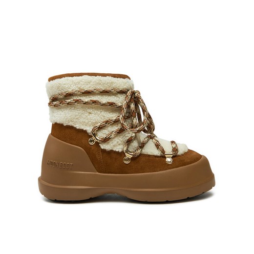 Śniegowce Moon Boot Luna Boot Shearling 80D2480020 Brązowy ze sklepu eobuwie.pl w kategorii Śniegowce damskie - zdjęcie 182067882