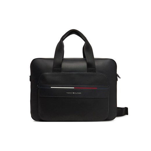 Torba na laptopa Tommy Hilfiger Th Foundation Computer Bag AM0AM13198 Czarny ze sklepu eobuwie.pl w kategorii Torby na laptopa - zdjęcie 182068270