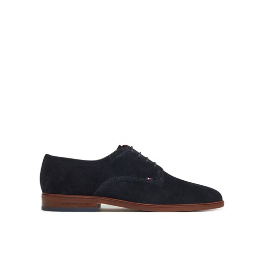 Półbuty Tommy Hilfiger Hilfiger Thunit Suede Shoe FM0FM05377 Granatowy ze sklepu eobuwie.pl w kategorii Półbuty męskie - zdjęcie 182068640