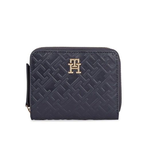Mały Portfel Damski Tommy Hilfiger Th Refined Med Za Mono AW0AW15755 Granatowy ze sklepu eobuwie.pl w kategorii Portfele damskie - zdjęcie 182069022