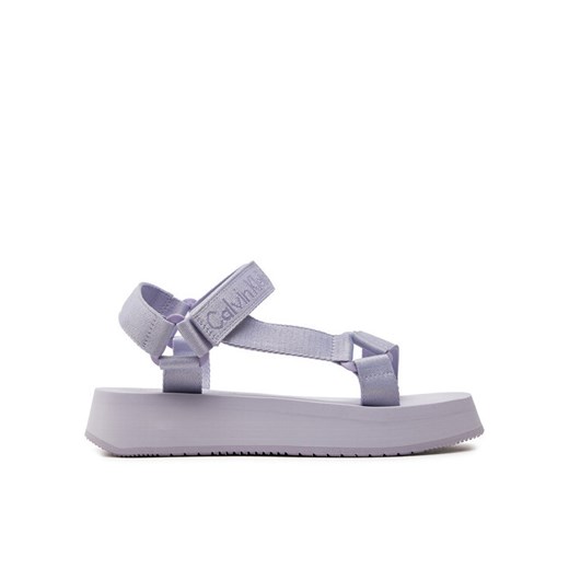 Sandały Calvin Klein Jeans Sandal Velcro Webbing In Mtl YW0YW01480 Fioletowy ze sklepu eobuwie.pl w kategorii Sandały damskie - zdjęcie 182069074