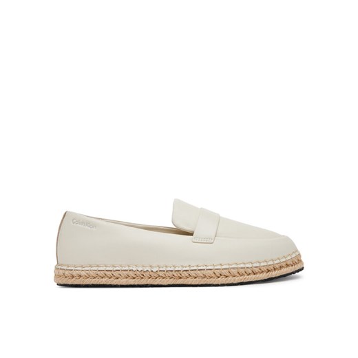 Espadryle Calvin Klein Espadrille W/Ck Hw - Lth HW0HW02390 Écru ze sklepu eobuwie.pl w kategorii Espadryle damskie - zdjęcie 182069201