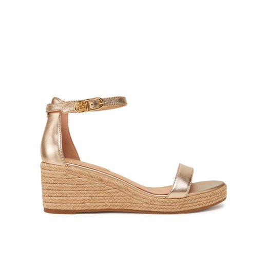 Espadryle Tommy Hilfiger Th Metallic Mid Wedge Espadrille FW0FW08663 Złoty ze sklepu eobuwie.pl w kategorii Espadryle damskie - zdjęcie 182069230