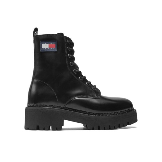 Trapery Tommy Jeans Urban Tommy Jeans Lace Up Boot EN0EN01995 Czarny ze sklepu eobuwie.pl w kategorii Workery damskie - zdjęcie 182069311
