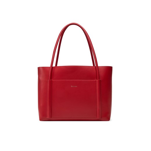 Torebka Calvin Klein Ck Linn Medium Shopper K60K613110 Czerwony ze sklepu eobuwie.pl w kategorii Torebki damskie - zdjęcie 182069811